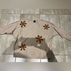 Floral Beige Long Sleeve Top